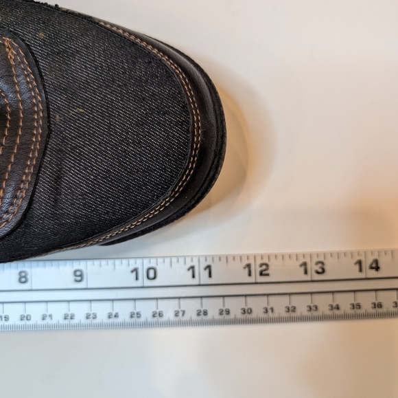 Levi’s Men’s Size 10.5 Lace-up Dark Denim & Caramel Brown Leather Shoe - Picture 5 of 6